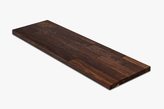 Etagère Marche d'escalier Rehausse Appui de fenêtre Chêne fumé Rustique, lamelles aboutées, 20 mm, Huile de cire dure Naturelle (incolore)