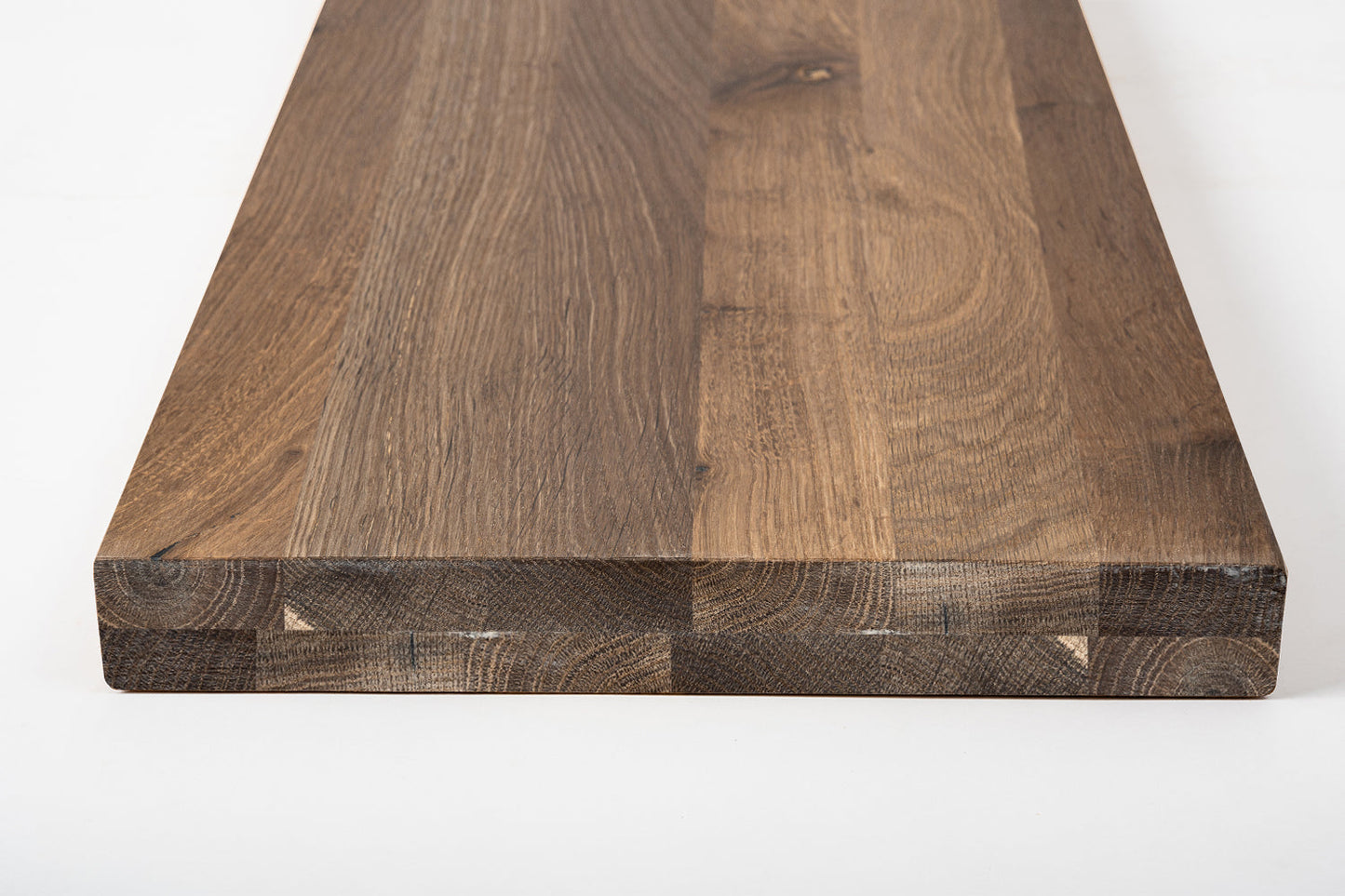 Etagère Marche d'escalier Rehausse Appui de fenêtre Chêne rustique fumé, lamelles entières, 40 mm, 2 couches, huile de cire dure Blanc naturel