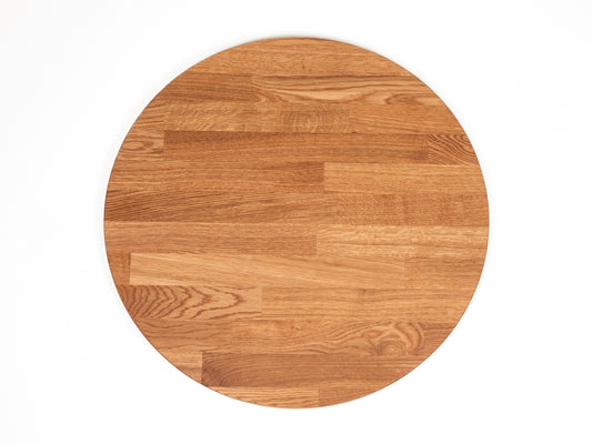 Round Tabletop Worktop Oak A/B, finger jointed lamellas, 40 mm, Natural oil