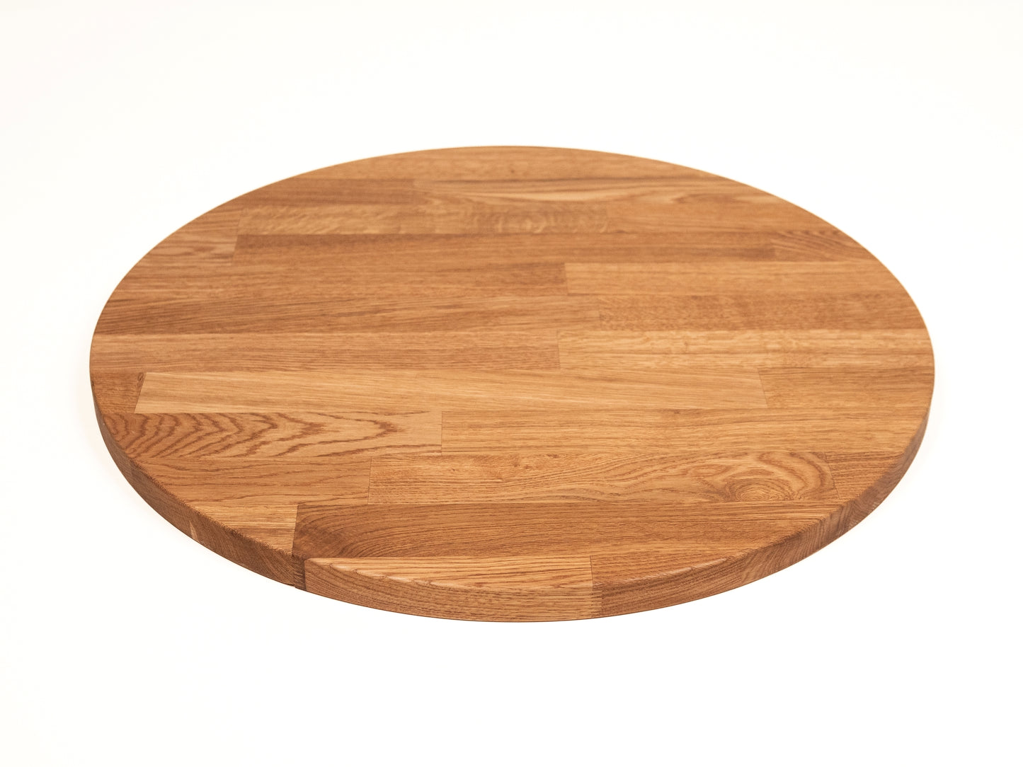 Round Tabletop Worktop Oak A/B, finger jointed lamellas, 40 mm, Natural oil