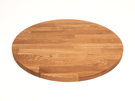 Round Tabletop Worktop Oak A/B, finger jointed lamellas, 40 mm, Natural oil