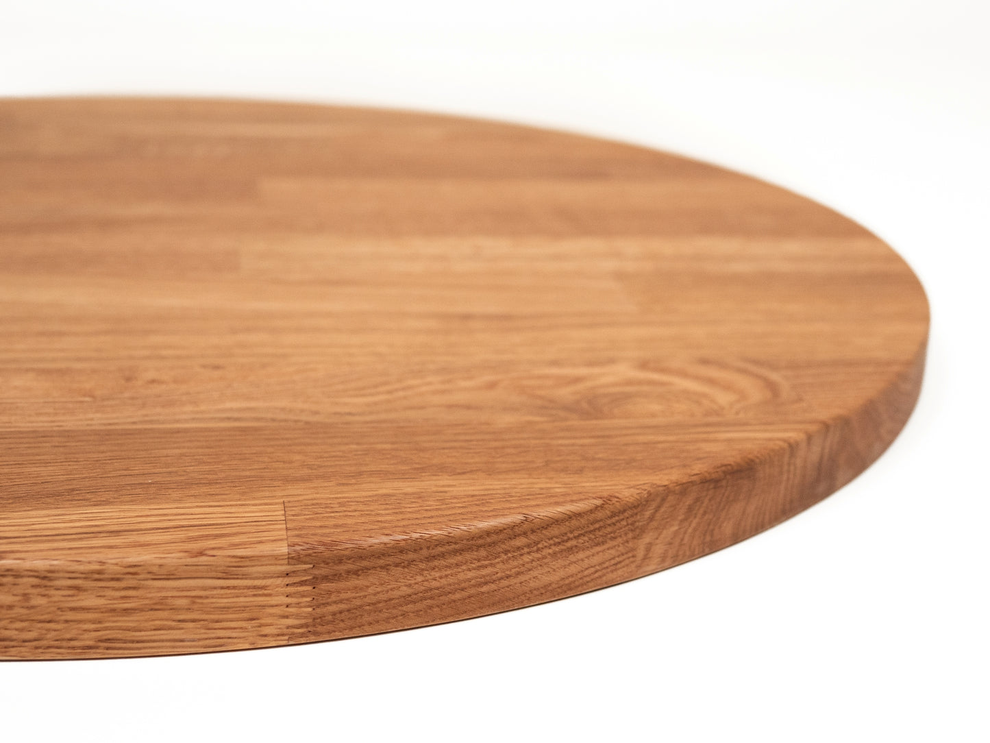 Round Tabletop Worktop Oak A/B, finger jointed lamellas, 40 mm, Natural oil