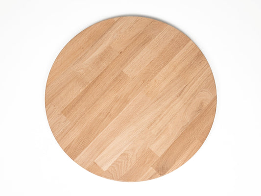 Round Tabletop Worktop Oak A/B, finger jointed lamellas, 26 mm, unfinished