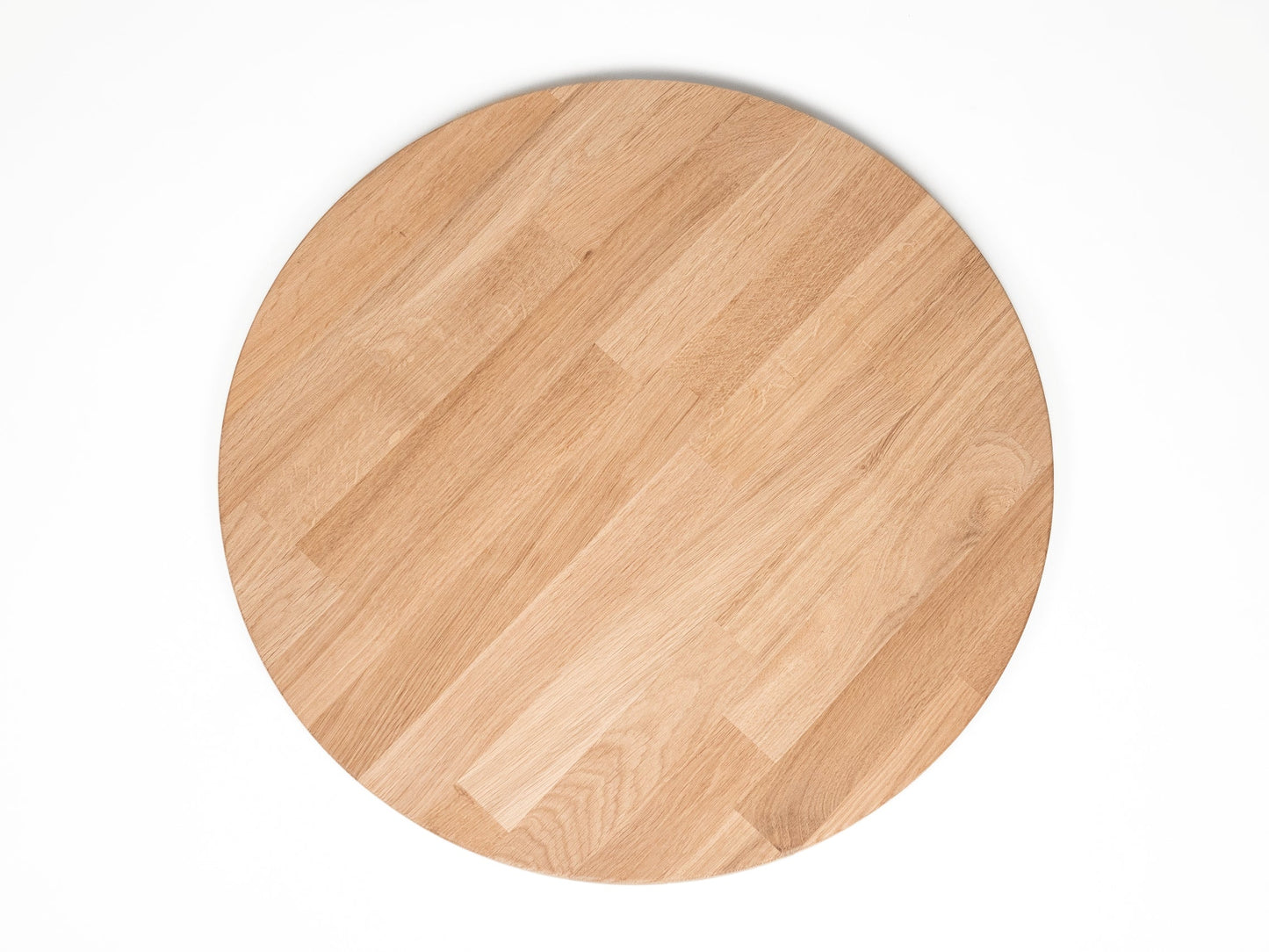 Round Tabletop Worktop Oak A/B, finger jointed lamellas, 40 mm, Hard wax oil Natural white