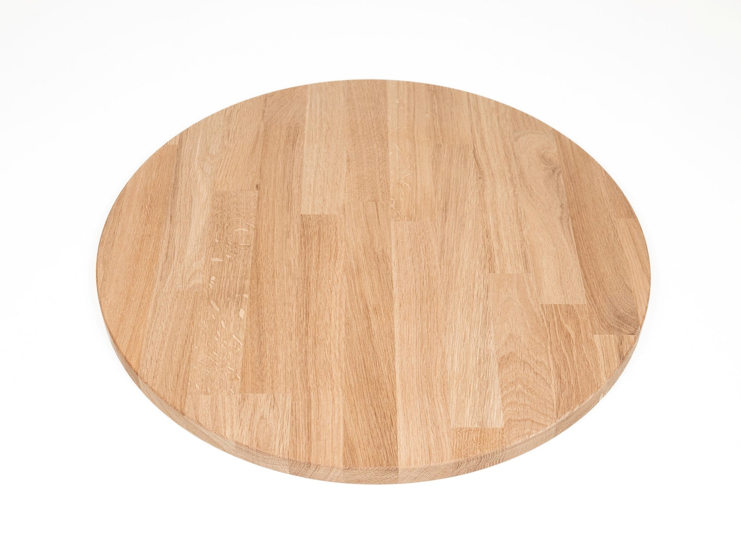 Round Tabletop Worktop Oak A/B, finger jointed lamellas, 40 mm, unfinished
