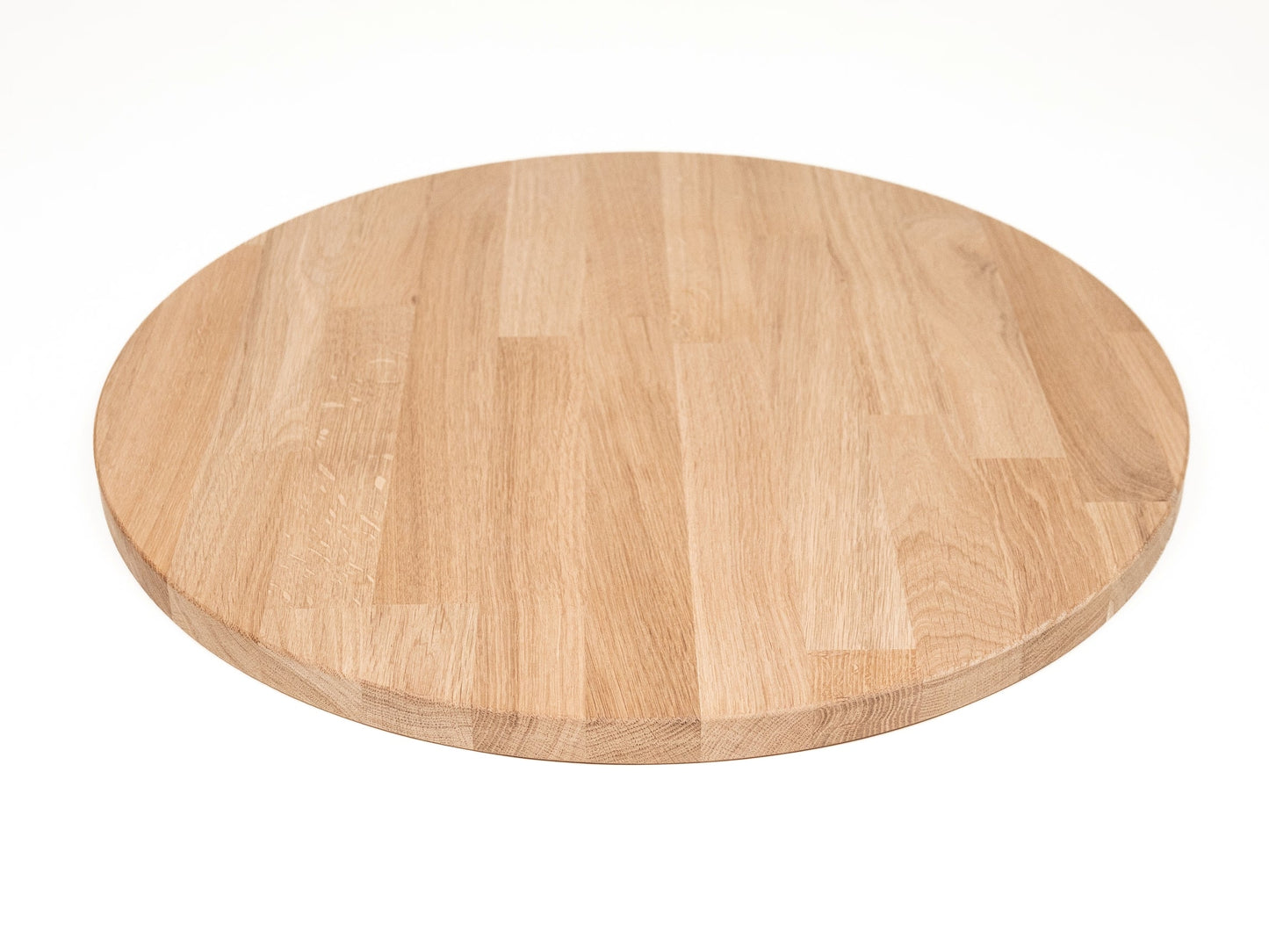 Round Tabletop Worktop Oak A/B, finger jointed lamellas, 40 mm, unfinished