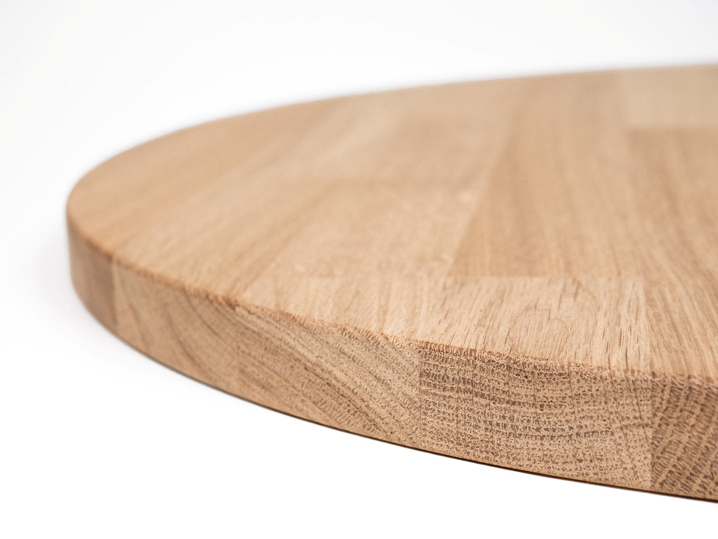 Round Tabletop Worktop Oak A/B, finger jointed lamellas, 40 mm, unfinished