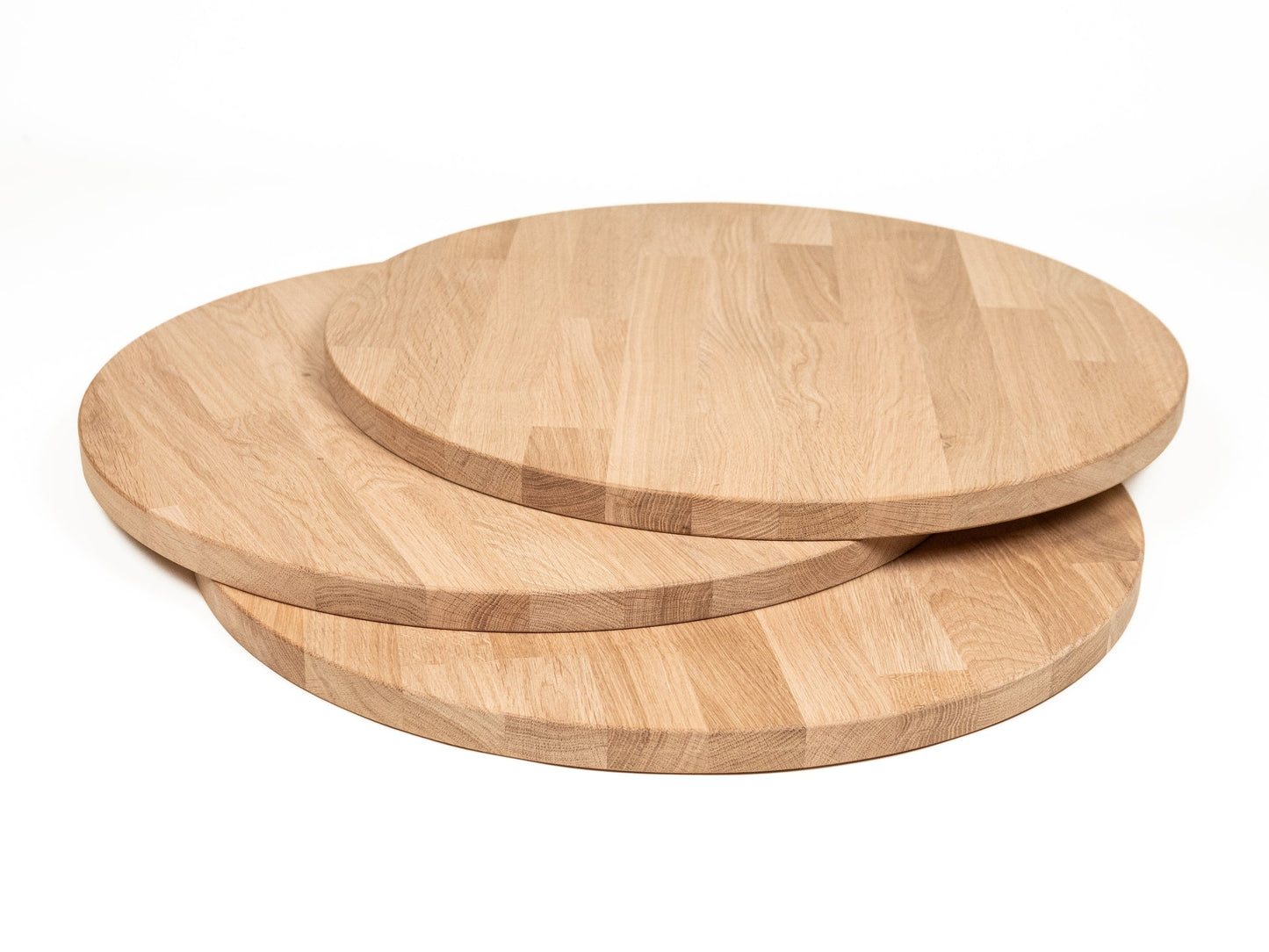 Round Tabletop Worktop Oak A/B, finger jointed lamellas, 40 mm, unfinished