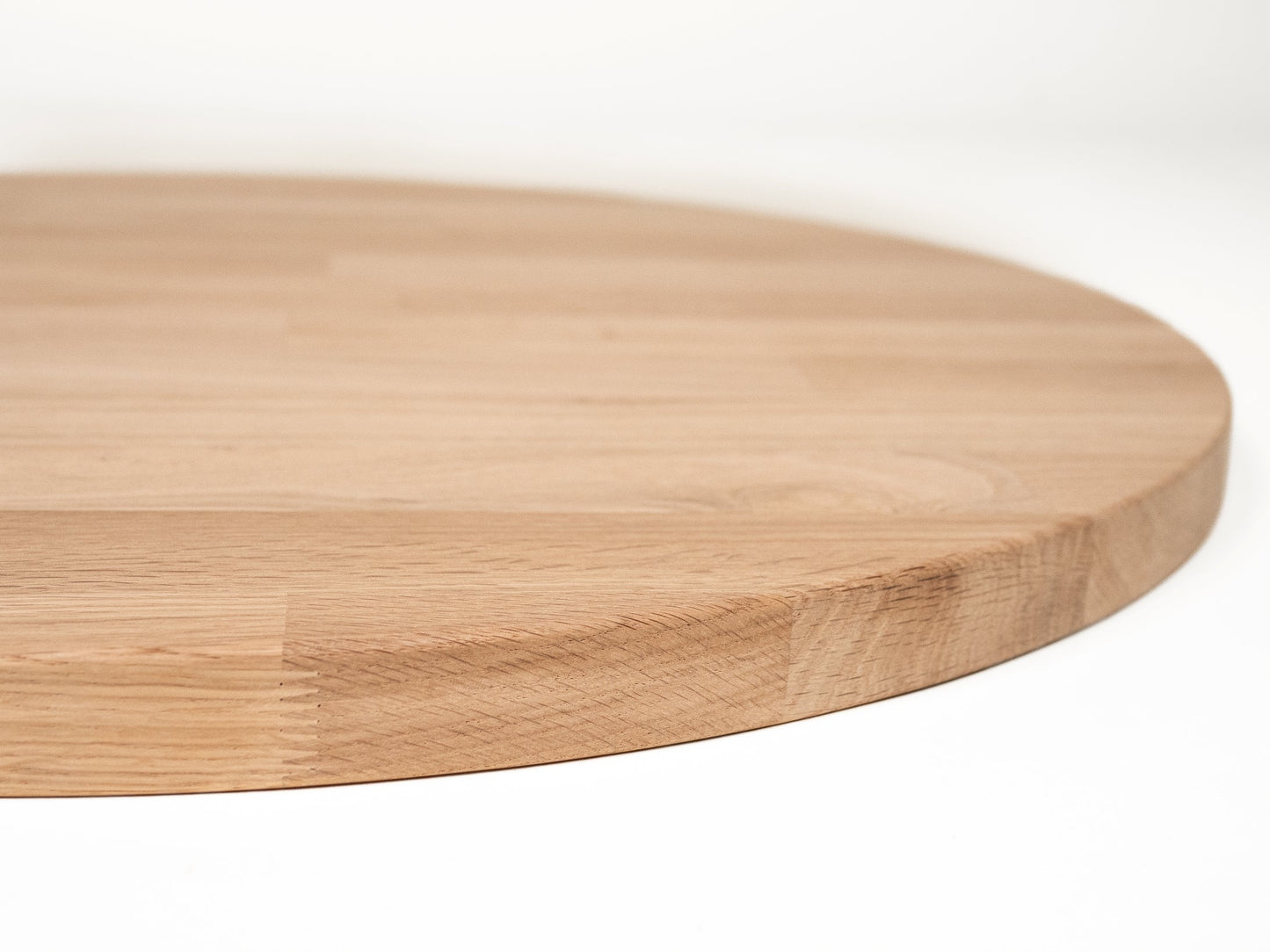 Round Tabletop Worktop Oak A/B, finger jointed lamellas, 26 mm, unfinished