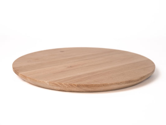 Round Tabletop Worktop Oak Rustic, full stave lamellas, 40 mm, unfinished, swiss edge
