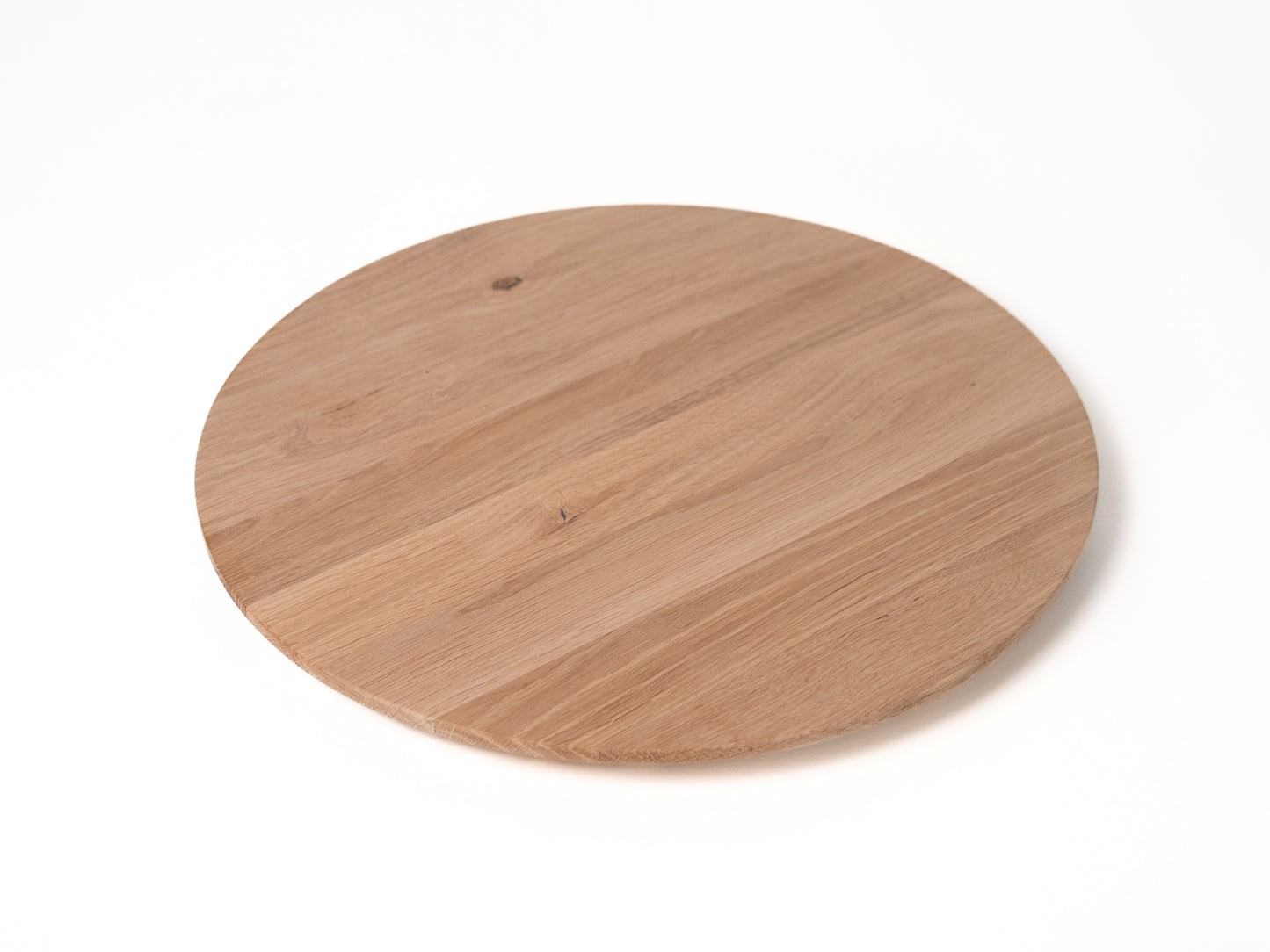 Runde Tischplatte Arbeitsplatte Eiche Rustikal, DL durchgehende Lamellen, 26 mm, unbehandelt, Schweizer Kante