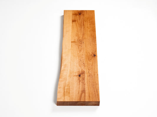 Shelf Stair tread Windowsill Birch Rustic with natural live edge, full stave lamellas, 40 mm, Natural oil
