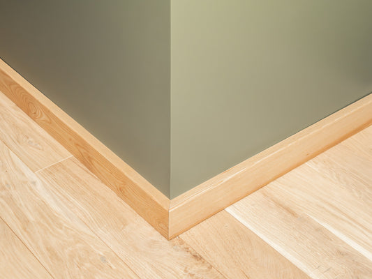 Solid Skirting Board Ash A/B 24x80mm matte lacquered 2000 mm with radius 5mm
