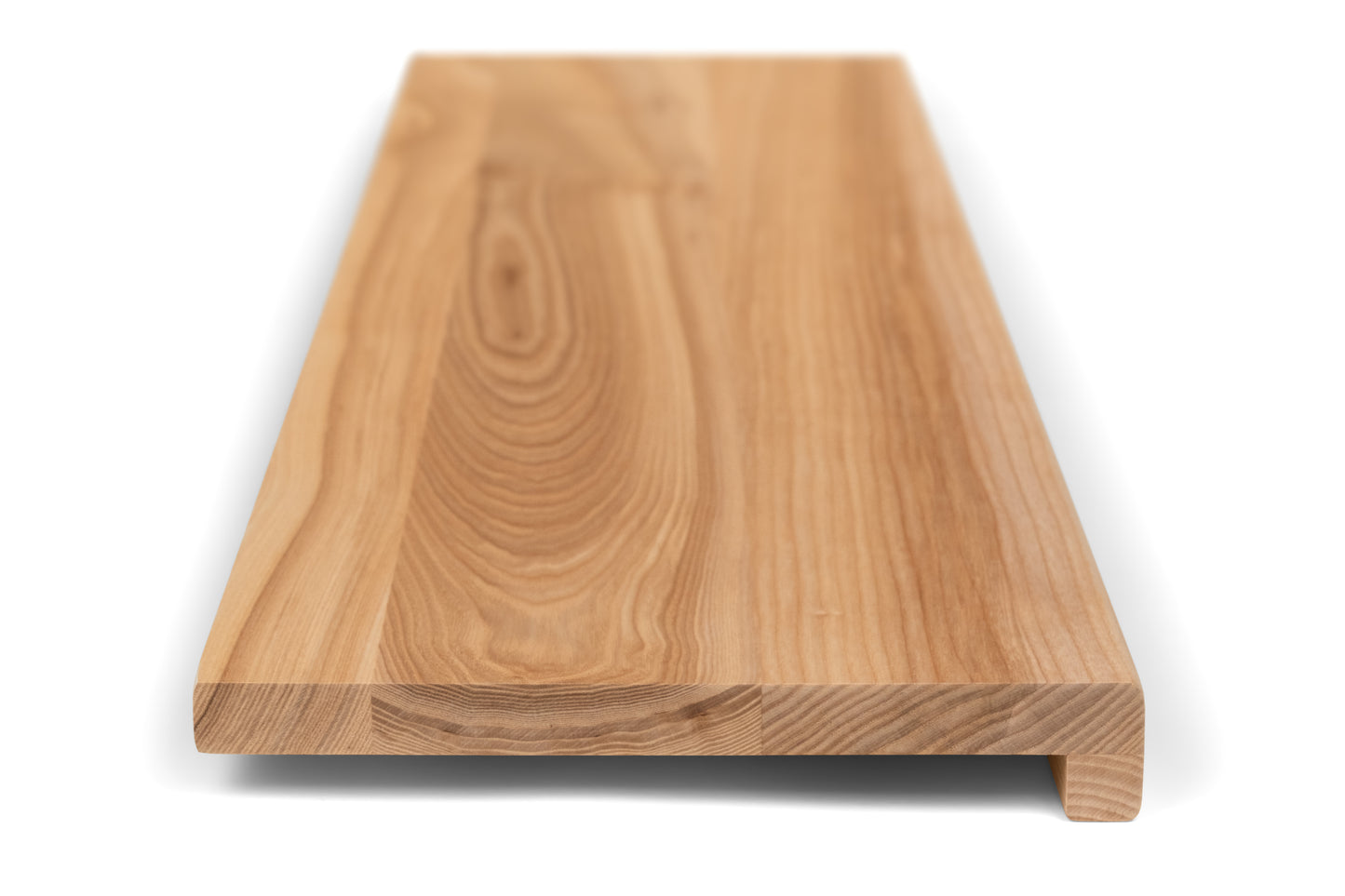Stair tread Windowsill with overhang Ash A/B, full stave lamellas, 20 mm, Matte lacquered