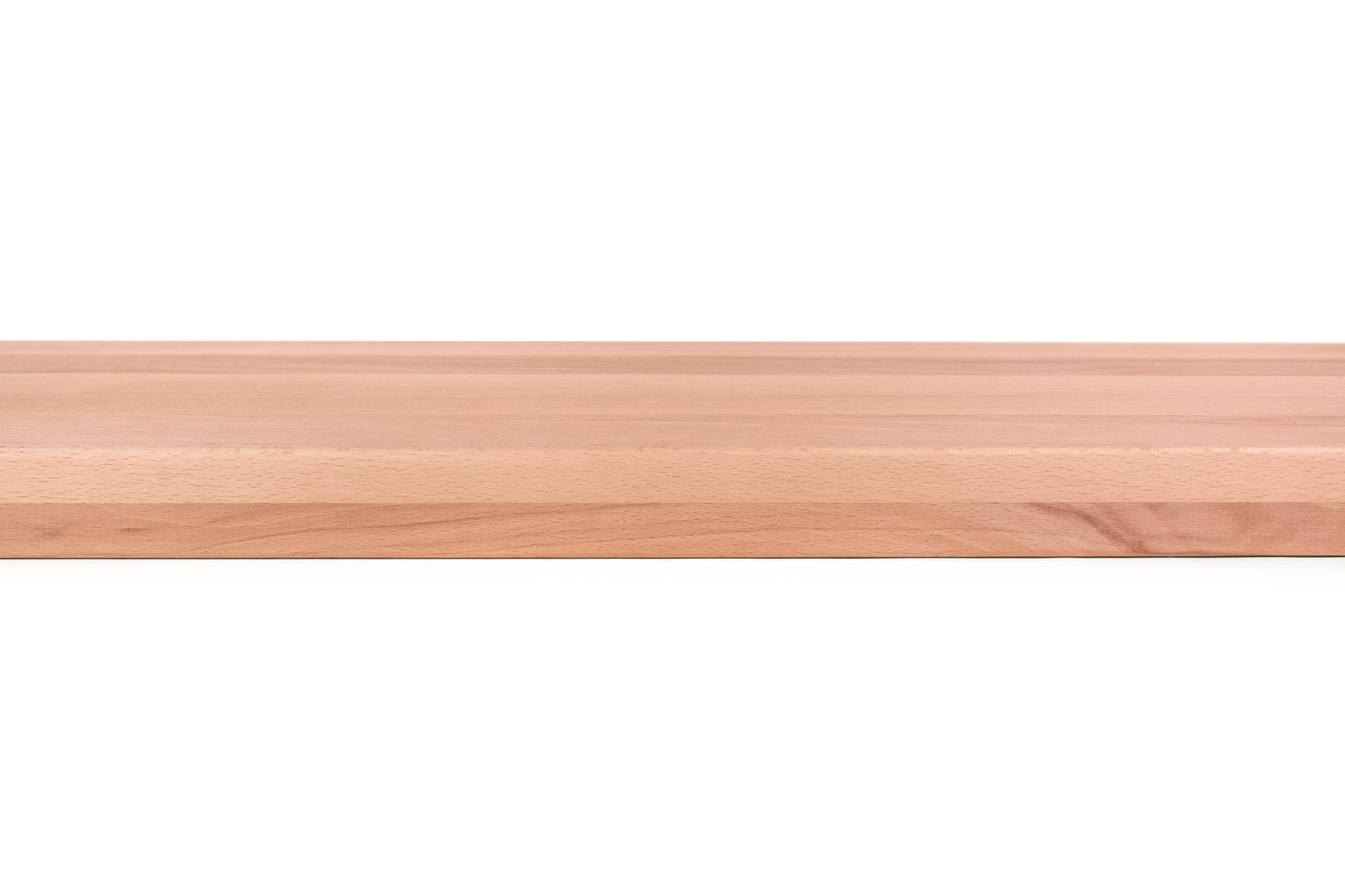 Stair tread Windowsill with wide overhang (5 cm deep) Beech Redheart A/B, full stave lamellas, 20 mm, Unfinished, with square corners