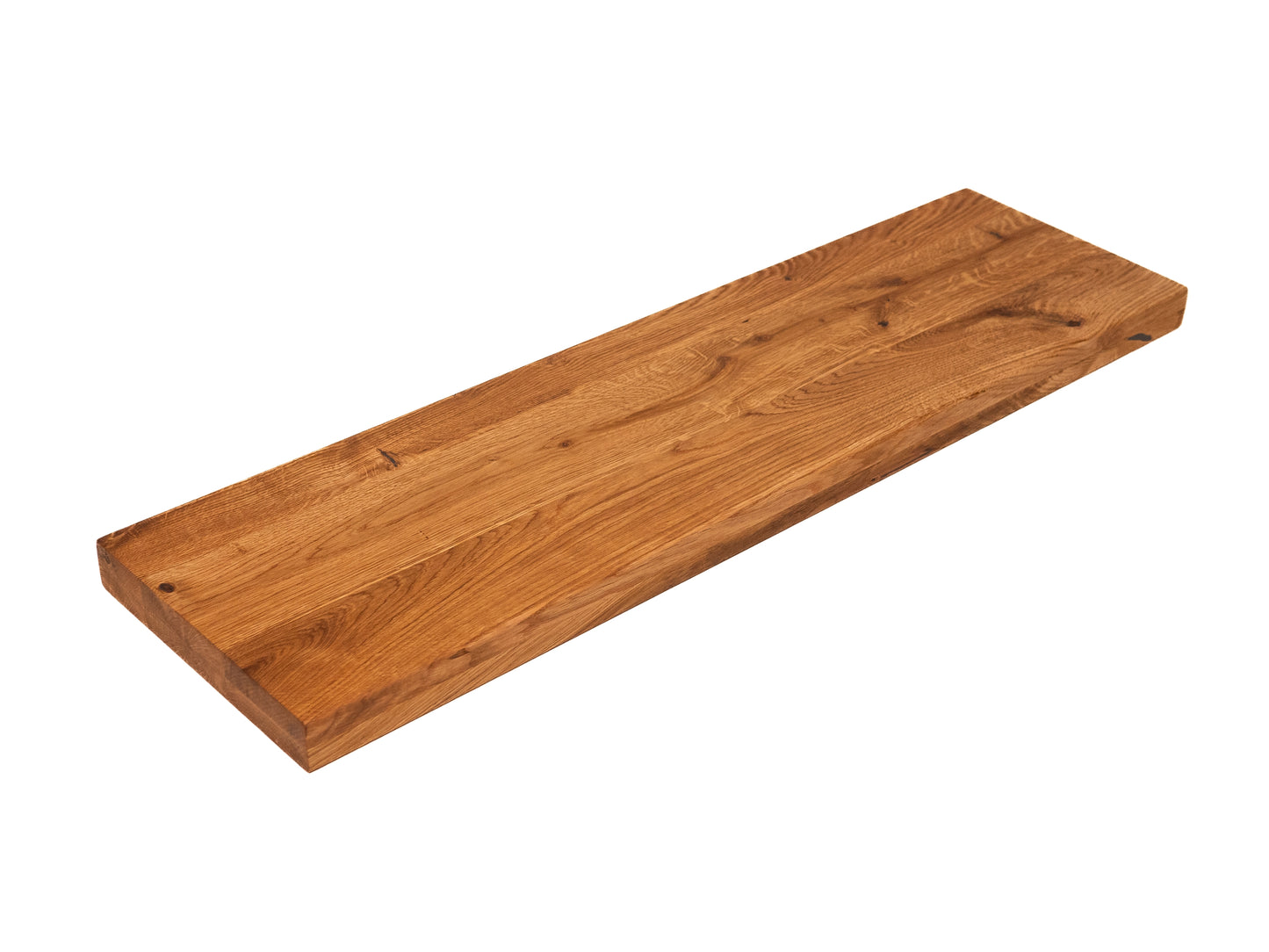 Regal Treppenstufe Setzstufe Fensterbank Eiche Rustikal, DL durchgehende Lamellen, 35 mm, 2-lagig, Naturöl