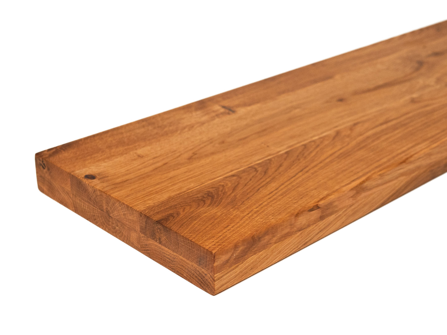 Regal Treppenstufe Setzstufe Fensterbank Eiche Rustikal, DL durchgehende Lamellen, 35 mm, 2-lagig, Naturöl