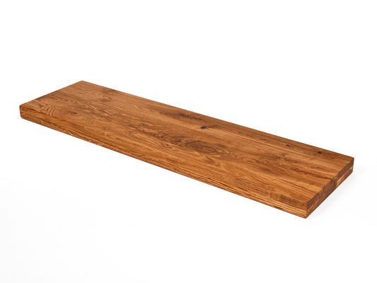 Regal Treppenstufe Setzstufe Fensterbank Eiche Rustikal, DL durchgehende Lamellen, 40 mm, 2-lagig, Naturöl