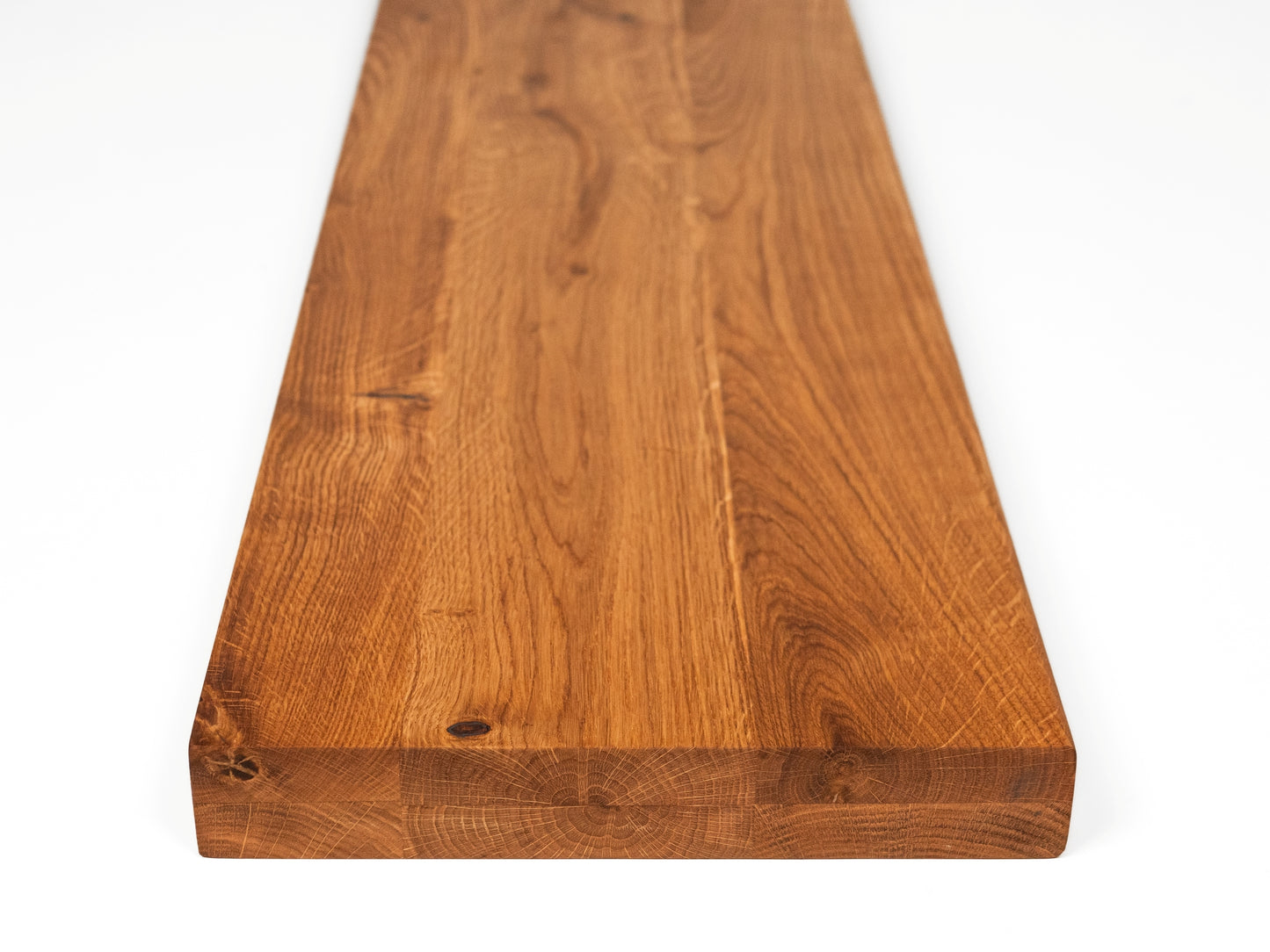 Regal Treppenstufe Setzstufe Fensterbank Eiche Rustikal, DL durchgehende Lamellen, 35 mm, 2-lagig, Naturöl