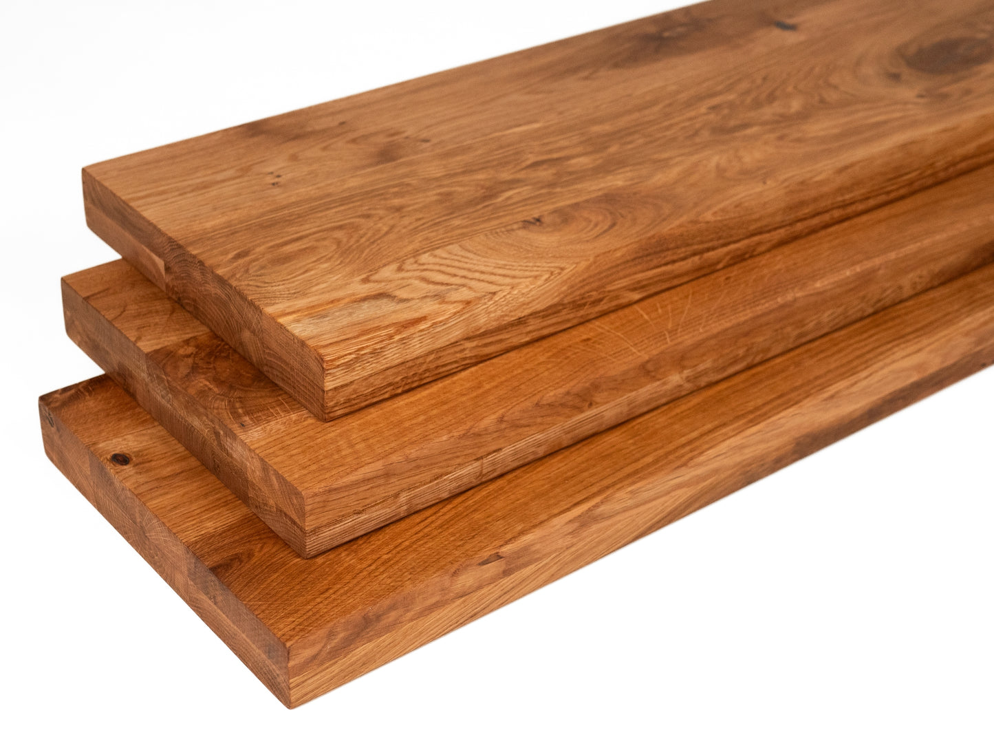 Regal Treppenstufe Setzstufe Fensterbank Eiche Rustikal, DL durchgehende Lamellen, 35 mm, 2-lagig, Naturöl
