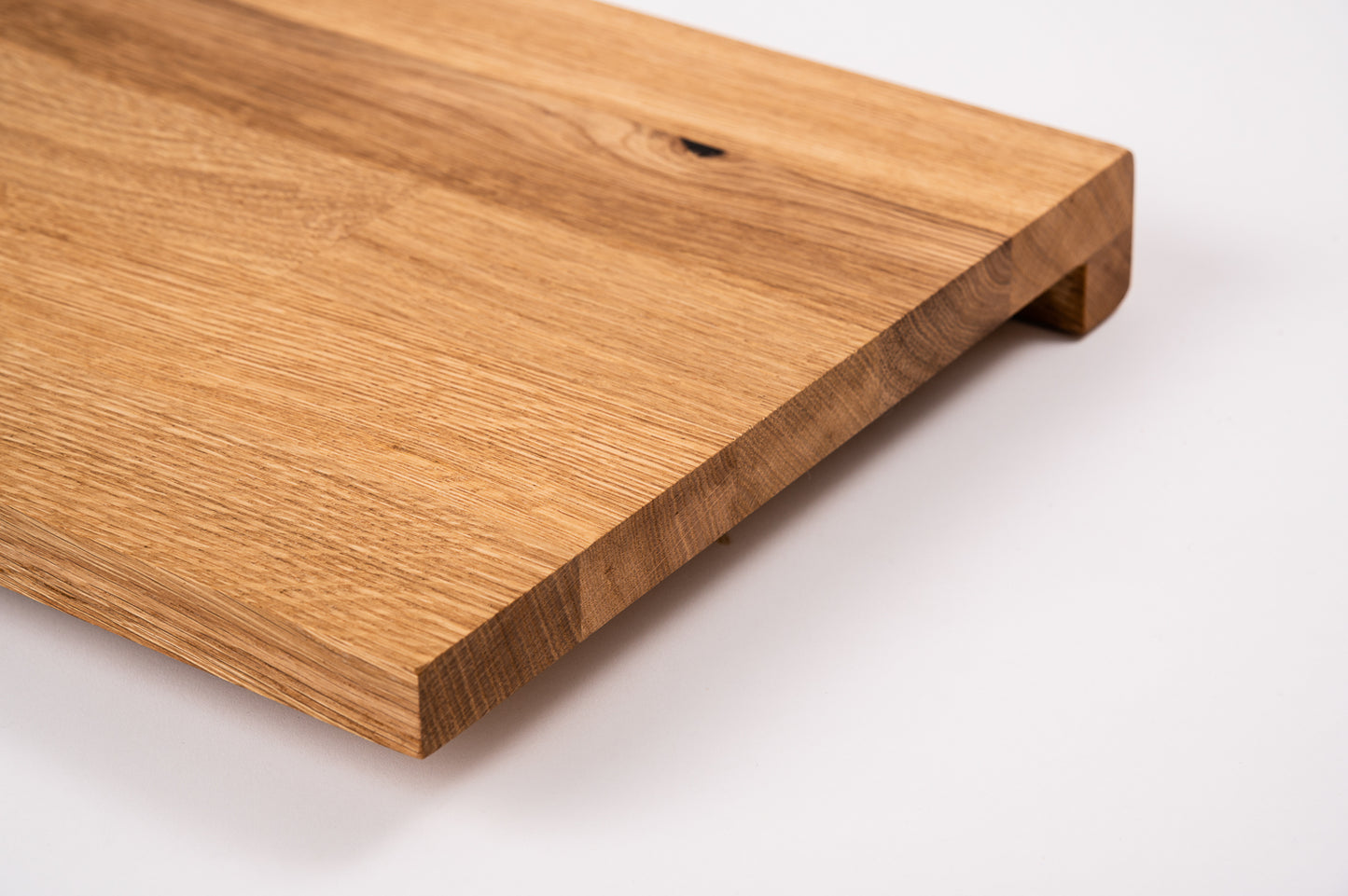 Stair tread Windowsill with overhang Oak Rustic, finger jointed lamellas, 20 mm, Hard wax oil Natural (colourless)