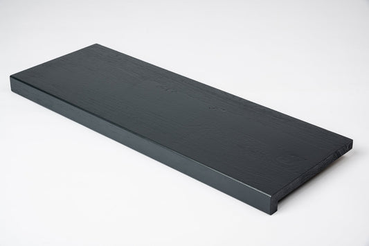 Marches d'escalier Appui de fenêtre avec surplomb Chêne A/B, lamelles aboutées, 20 mm, brossé, laqué gris anthracite (RAL7016)