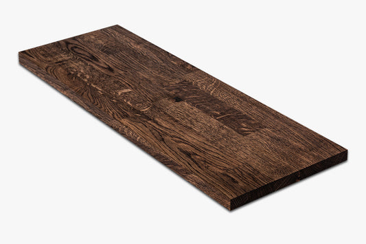 Shelf Stair tread Riser Windowsill Oak A/B, finger jointed lamellas, 20 mm, Smoked oil