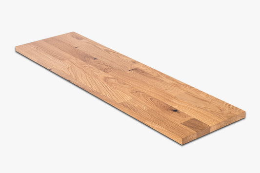 Shelf Stair tread Riser Windowsill Oak A/B, finger jointed lamellas, 20 mm, Matte lacquered