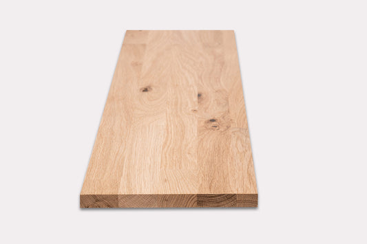 Shelf Stair tread Riser Windowsill Oak Rustic, finger jointed lamellas, 26 mm, Unfinished