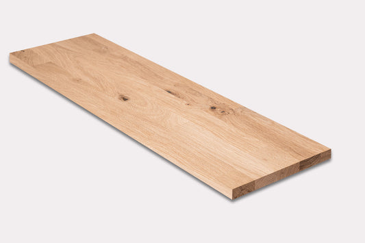 Shelf Stair tread Riser Windowsill Oak Rustic, finger jointed lamellas, 26 mm, Unfinished
