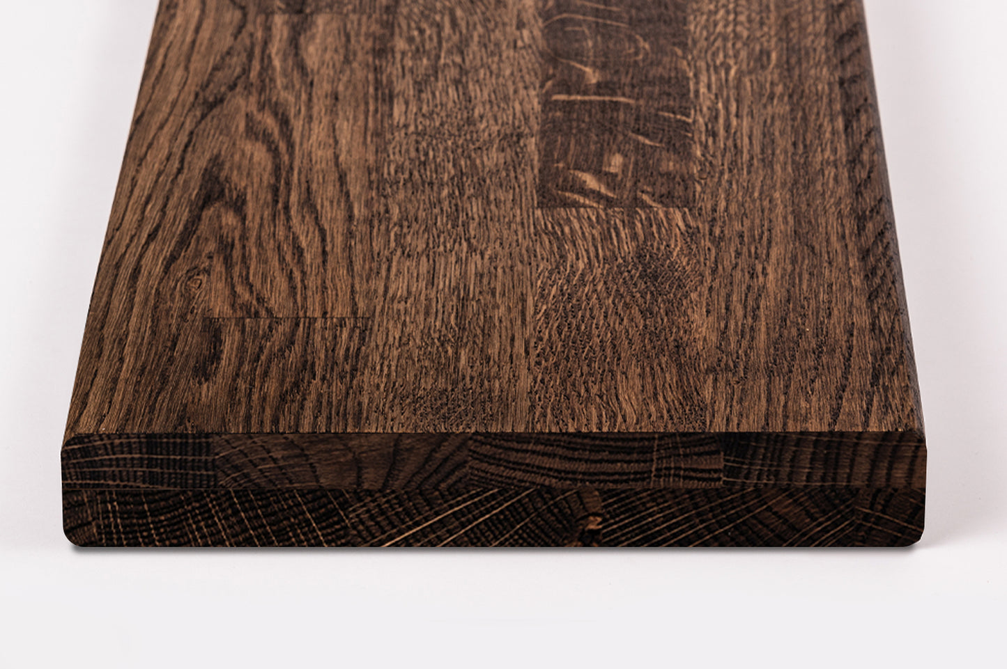 Shelf Stair tread Riser Windowsill Oak Rustic, finger jointed lamellas, 40 mm, 2-layer, Smoked oil