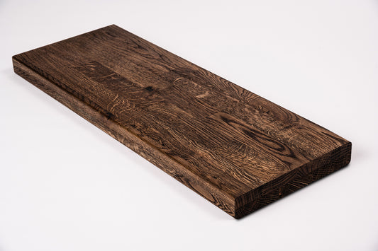 Etagère Marche d'escalier Appui de fenêtre Chêne rustique, lamelles aboutées, 40 mm, 2 couches, Huile fumée