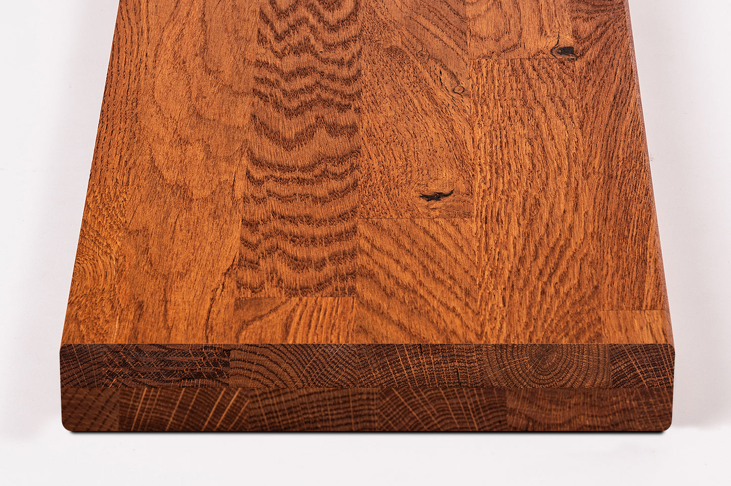 Shelf Stair tread Riser Windowsill Oak Rustic, finger jointed lamellas, 40 mm, 2-layer, Cherry oil