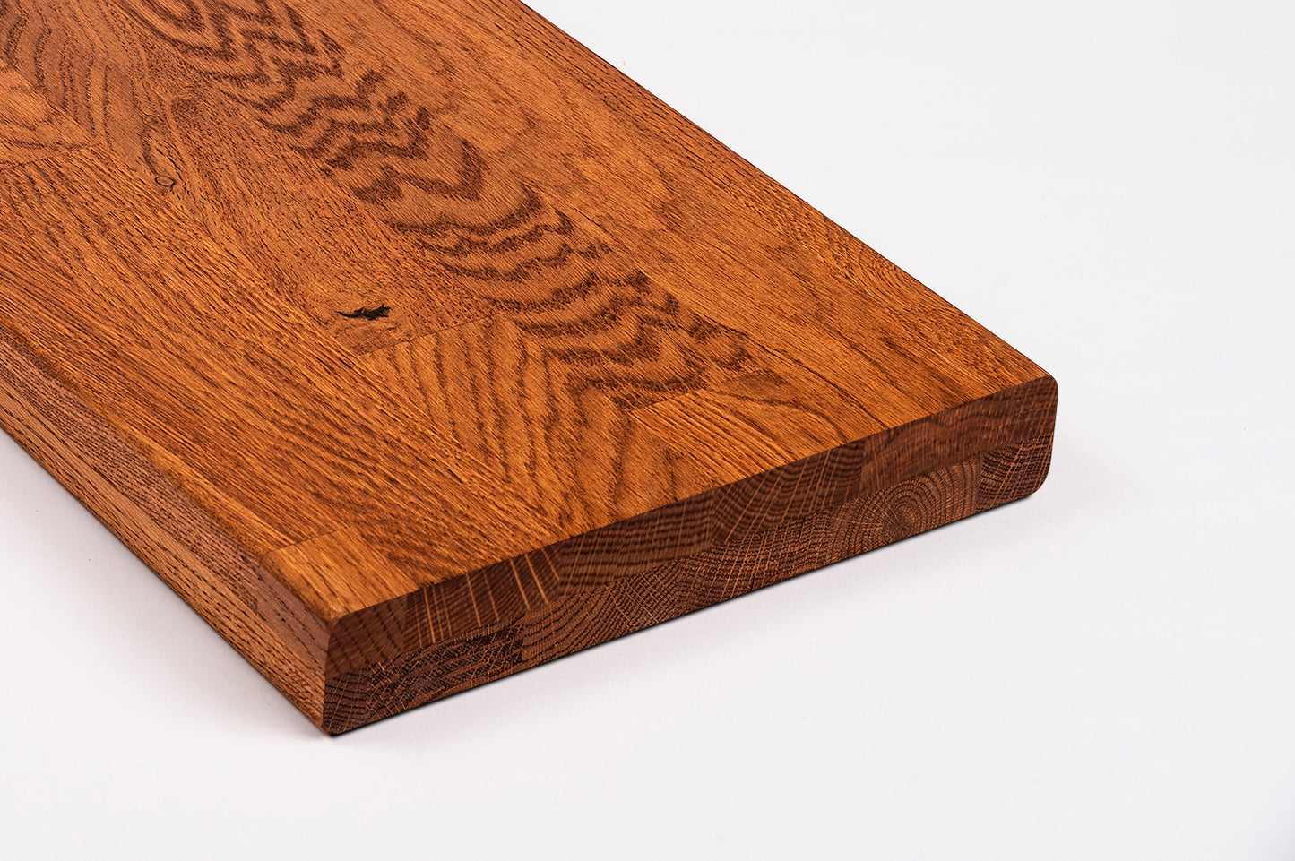 Shelf Stair tread Riser Windowsill Oak Rustic, finger jointed lamellas, 40 mm, 2-layer, Cherry oil