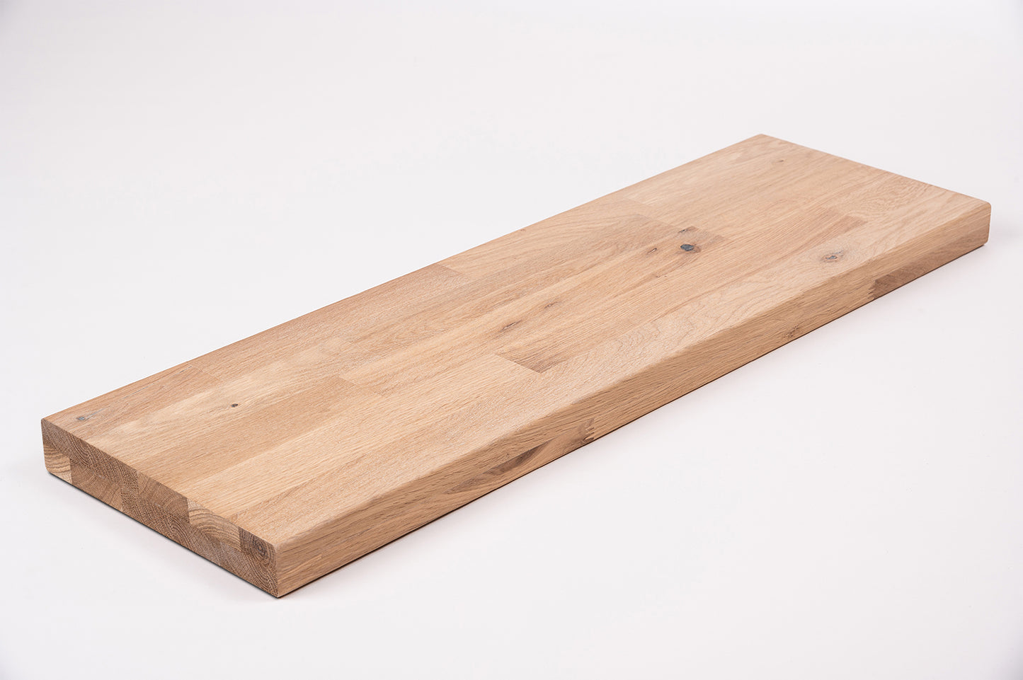 Shelf Stair tread Riser Windowsill Oak Rustic, finger jointed lamellas, 40 mm, 2-layer, White oil