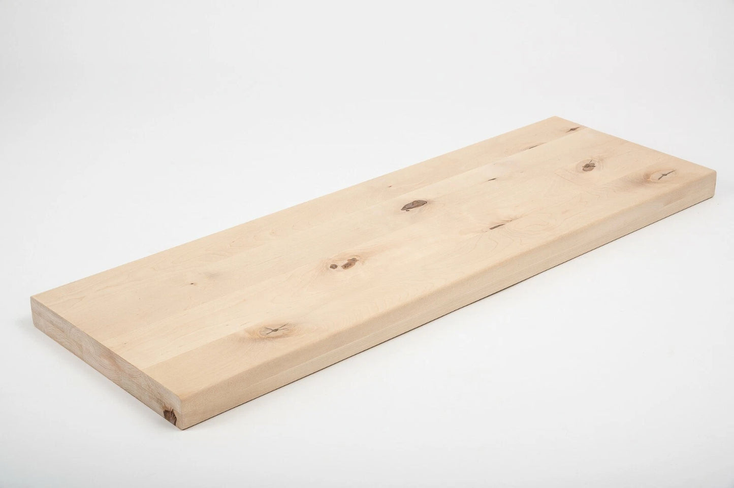 Shelf Stair tread Riser Windowsill Birch Rustic, full stave lamellas, 40 mm, 2-layer, Unfinished