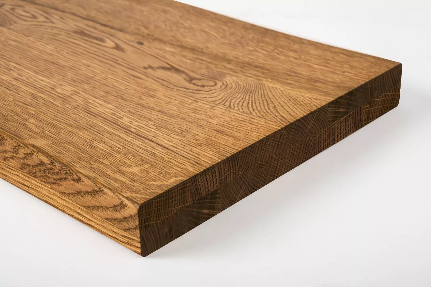 Shelf Stair tread Riser Windowsill Oak Rustic, full stave lamellas, 40 mm, 2-layer, Antique oil