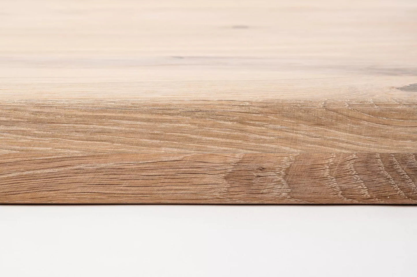 Shelf Stair tread Riser Windowsill Oak Rustic, full stave lamellas, 35 mm, 2-layer, White oil