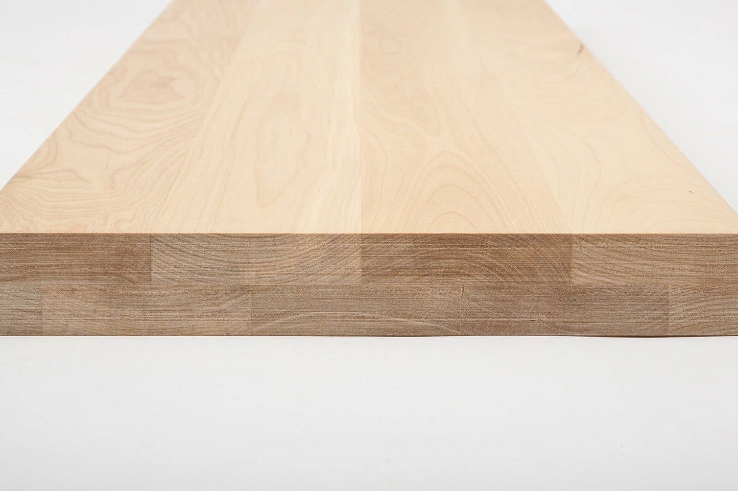 Shelf Stair tread Riser Windowsill Birch A/B, full stave lamellas,  40 mm, 2-layer, Hard wax oil nature white