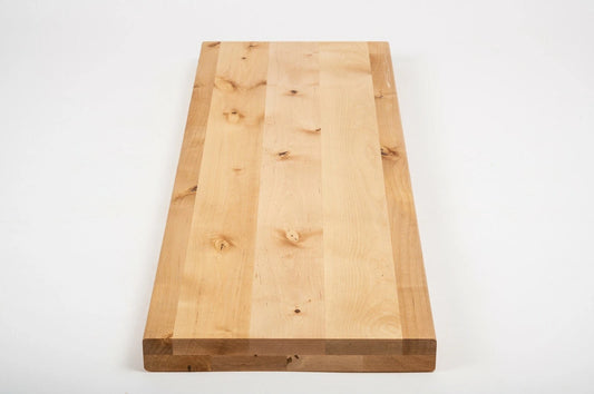 Shelf Stair tread Riser Windowsill Birch Rustic, full stave lamellas, 40 mm, 2-layer, Hard wax oil natur (colourless)