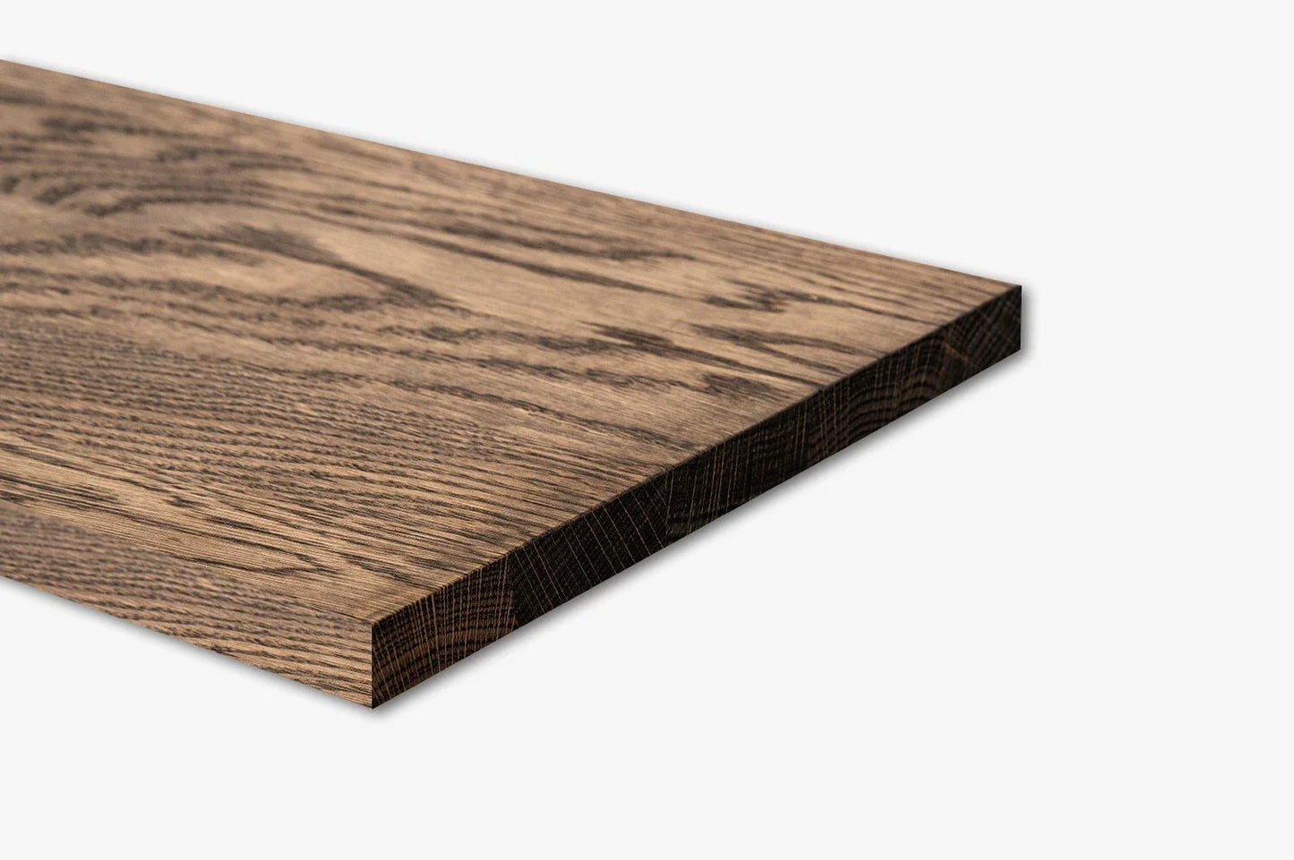 Shelf Stair tread Riser Windowsill Oak A/B, full stave lamellas, 26 mm, Smoked oil