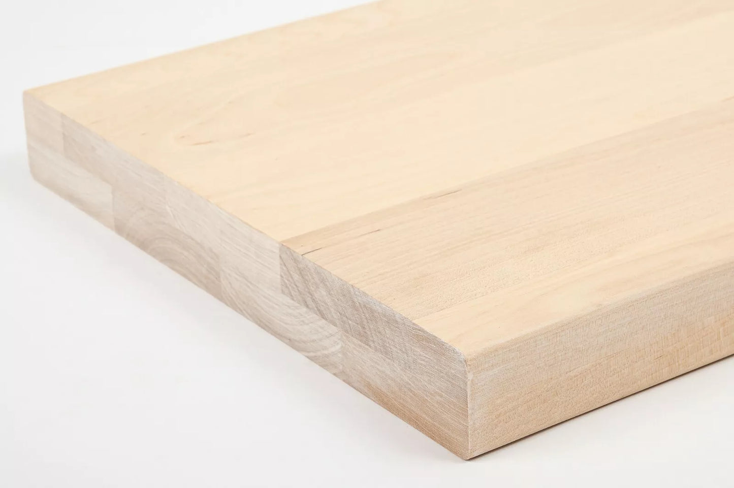 Shelf Stair tread Riser Windowsill Birch A/B, full stave lamellas, 40 mm, 2-layer, White oil