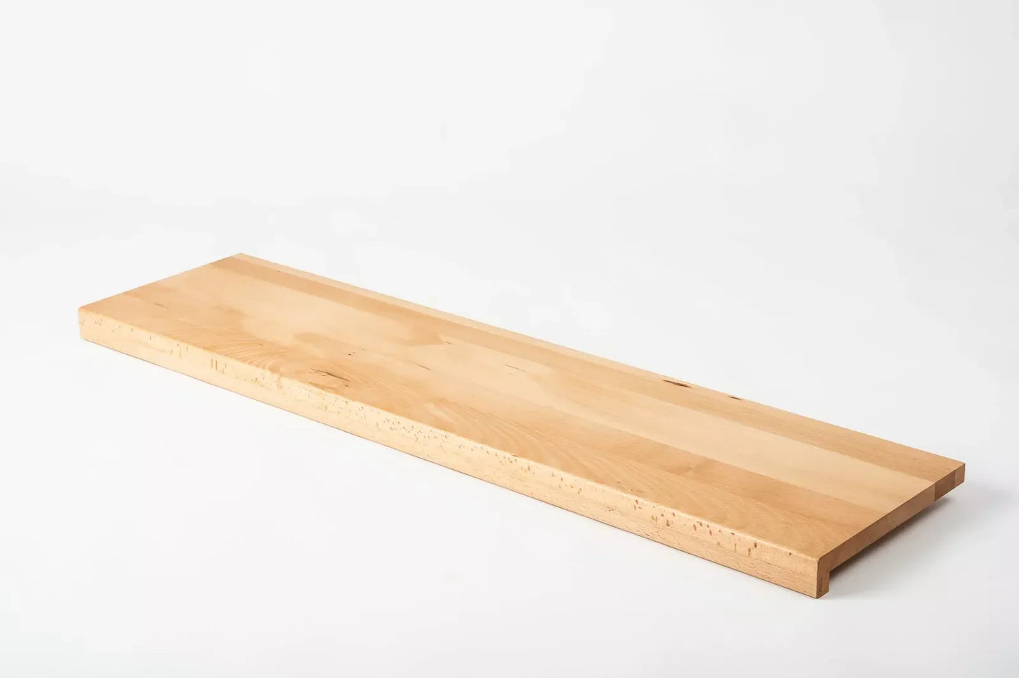 Stair tread Windowsill with overhang Steamed Beech A/B, full stave lamellas, 20 mm, Hard wax oil natur (colourless)