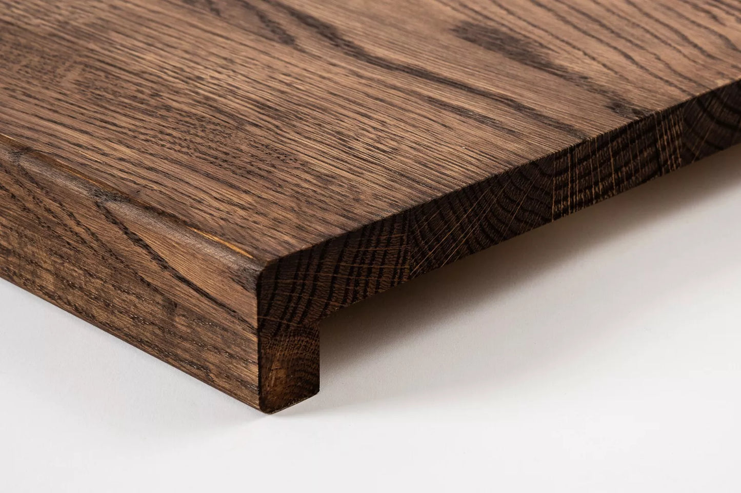 Stair tread Windowsill with overhang Oak A/B, full stave lamellas, 16 mm, Walnut oil