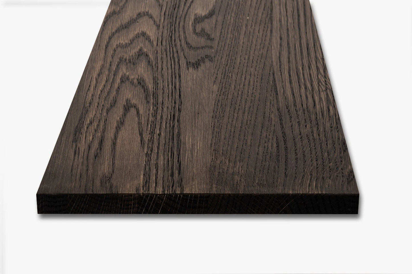 Tablette Marche d'escalier Elévation Appui de fenêtre Chêne A/B, lamelles entières, 20 mm, huilé noir