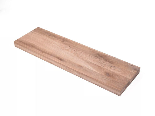 Contremarche de marche d'escalier Repose-fenêtre Contremarches Chêne Rustique, lamelles pleine lame, 52 mm, 3 couches, Huile blanche