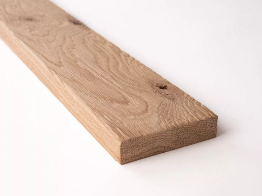 Plinthe massive Chêne rustique, 18x70x2000mm avec rayon, non fini, sans remplissage, brossé
