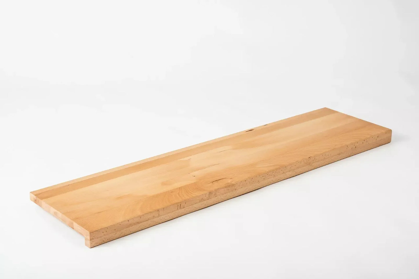 Stair tread Windowsill with overhang Steamed Beech A/B, full stave lamellas, 20 mm, Hard wax oil natur (colourless)
