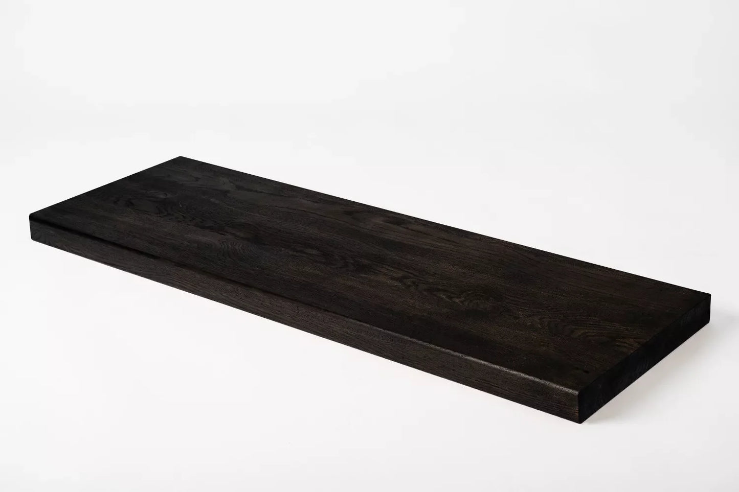 Shelf Stair tread Riser Windowsill Smoked Oak Rustic, full stave lamellas, 40 mm, 2-layer, Black oil