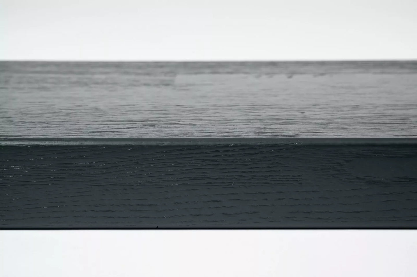 Stair tread Windowsill with overhang Oak Rustic, finger jointed lamellas, 26 mm, Brushed, Anthracite gray lacquered (RAL7016)